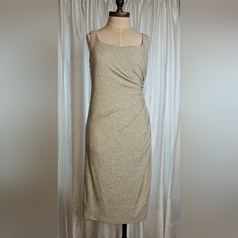 Adrianna Papell Silver Sheath Dress